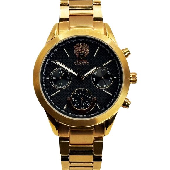 VINCE CAMUTO Women's VC/5242 Chronograph Watch ROSE GOLD Black Carbon *NEW* - Picture 2 of 6